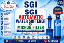 SGI Automatic Water Softener & Micron Filter by Sunrise Global India for hard water treatment in homes, apartments, hotels, industries, and commercial buildings.