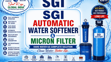 SGI Automatic Water Softener & Micron Filter by Sunrise Global India for hard water treatment in homes, apartments, hotels, industries, and commercial buildings.