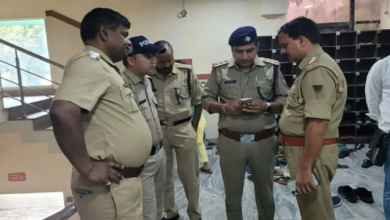 Police officials investigate the Anandmath Ashram POCSO case in Amravati, Maharashtra.