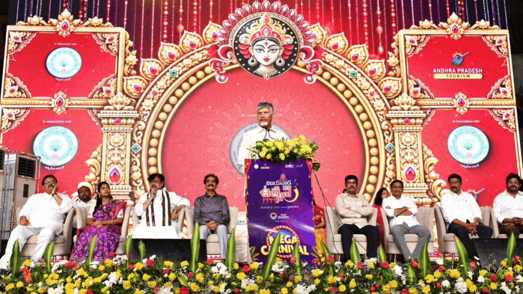 Naidu’s Strategic Image Makeover Shifts from Tech to Tradition at Vijayawada Utsav