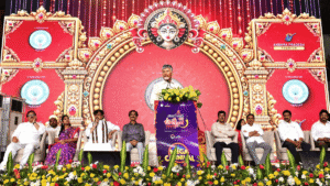 Naidu’s Strategic Image Makeover Shifts from Tech to Tradition at Vijayawada Utsav